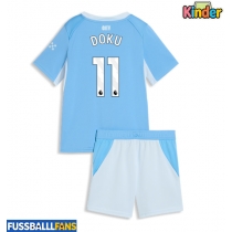 Manchester City Jeremy Doku #11 Heimtrikotsatz Kinder 2026-27 Kurzarm (+ Kurze Hosen)